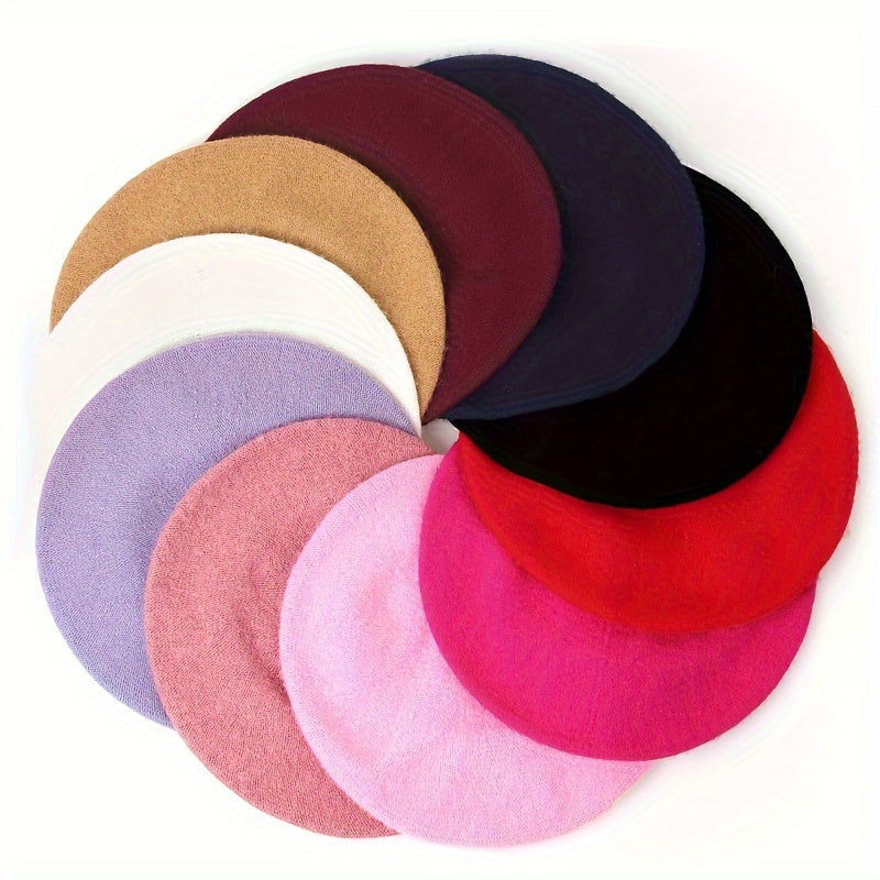 2-Pack Classic Beret Hats for Women,