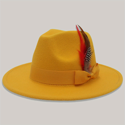 Elegant Fedora Hat with Faux Feather