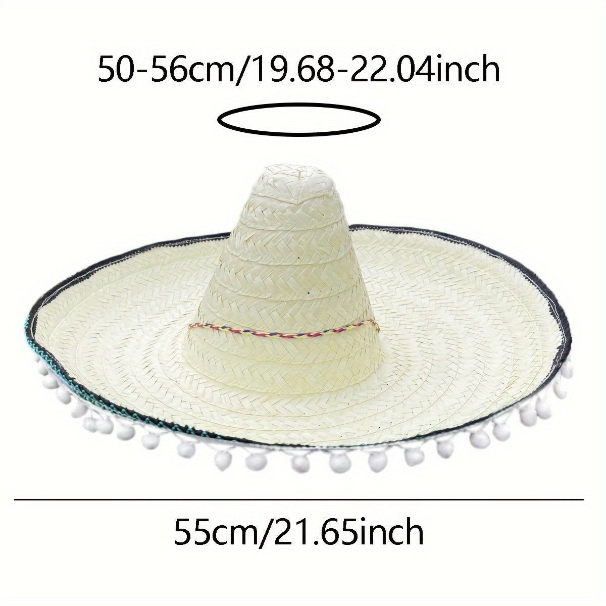 Sombrero, Colorful Cone Hat, For Women'S