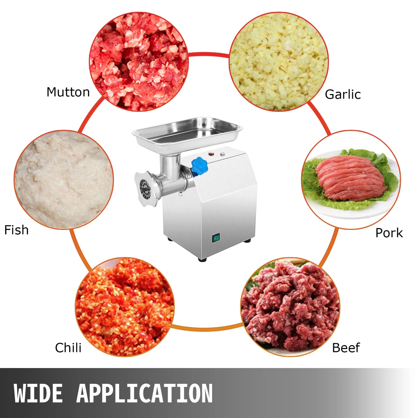 VEVOR 250Kg/H Electric Meat Mincer Grinder Chopper