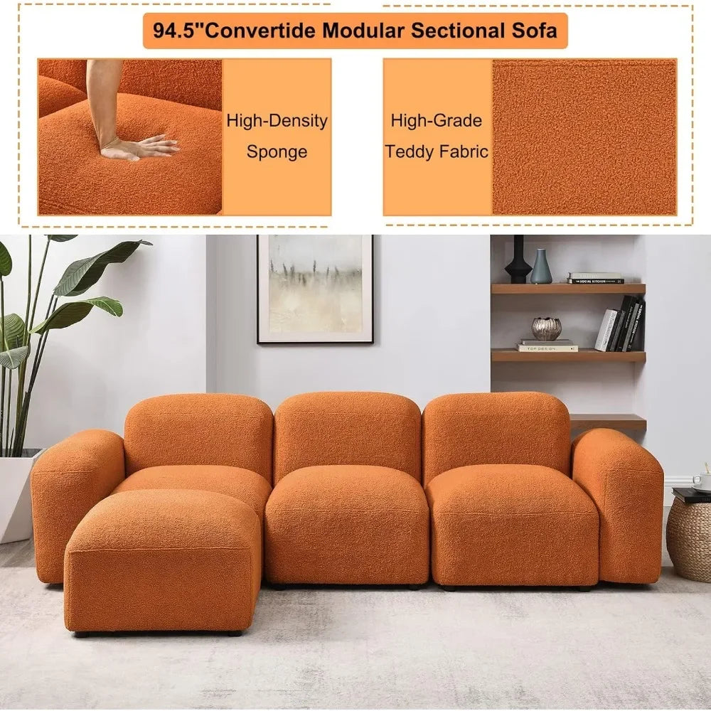 Convertible Sofa, with 2 Comfortable Pillows