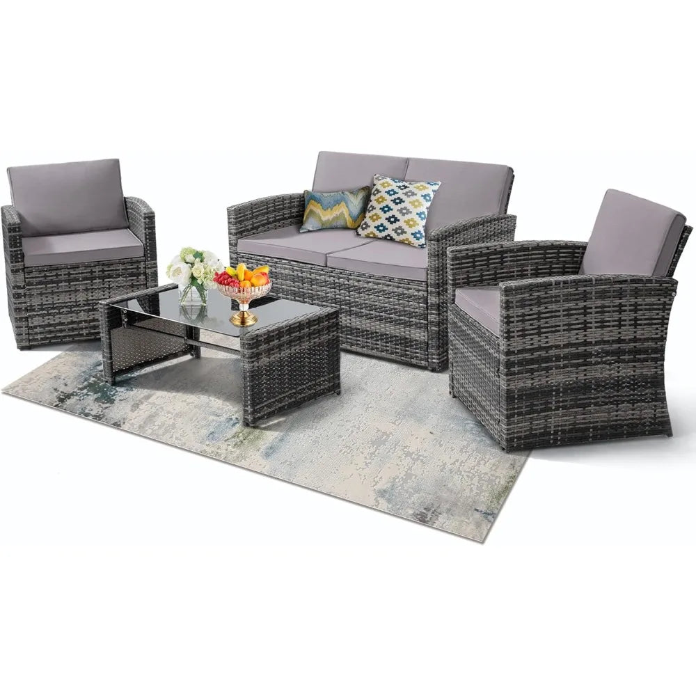 4 Piece Patio Parlor Set,