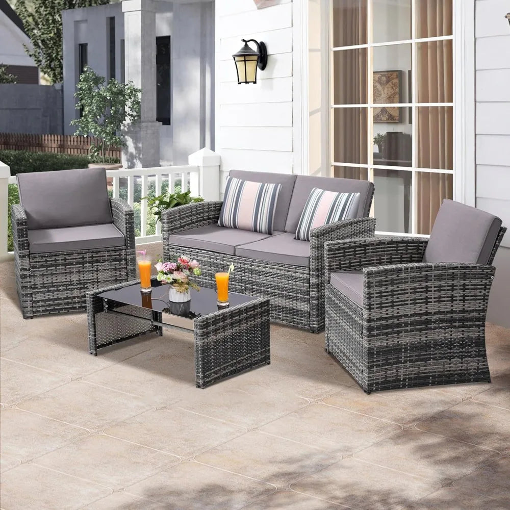 4 Piece Patio Parlor Set,