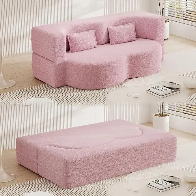 Couch Convertible Sofa Bed with 2 Pillows