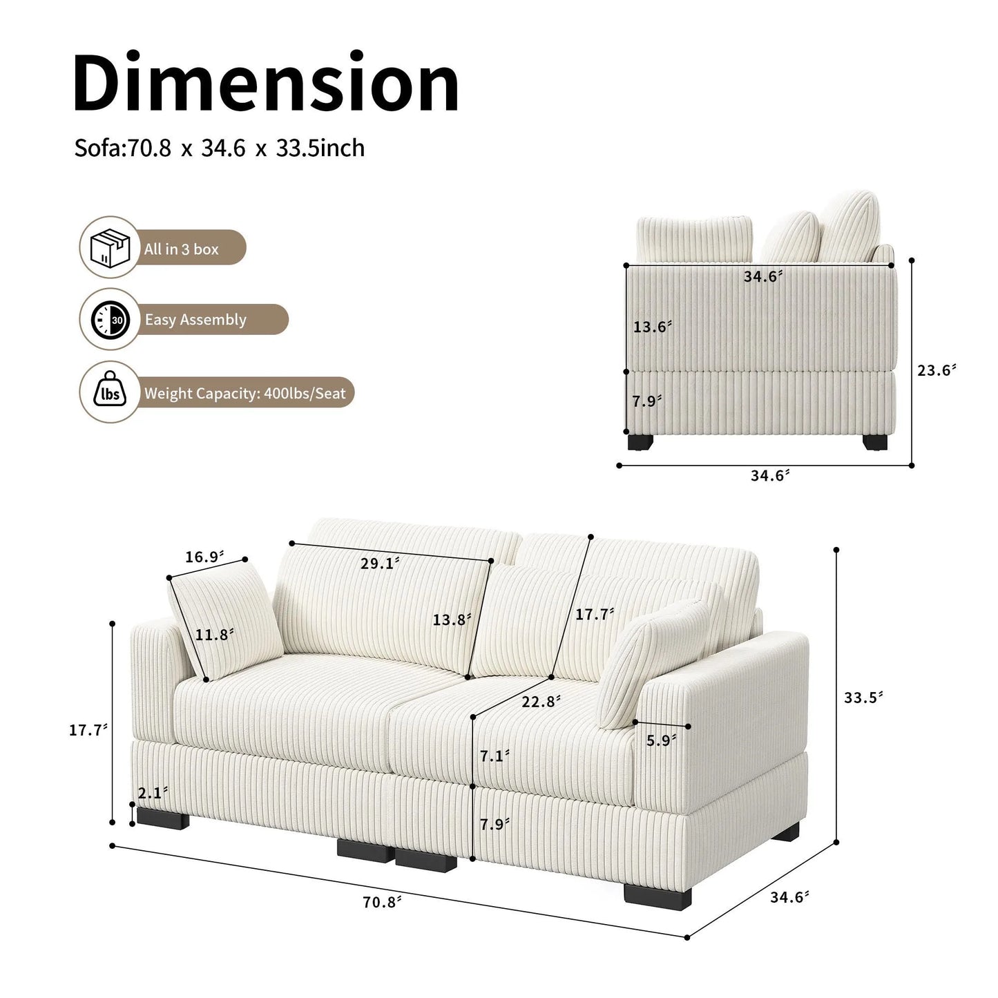 Sofa, Cloud Couch Sectional