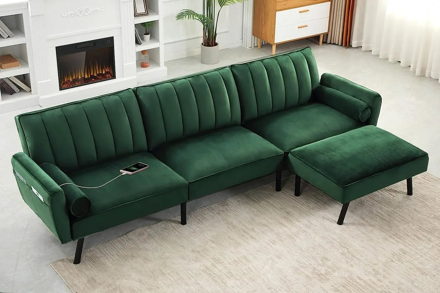 Sectional Convertible Sofa with Chaise,