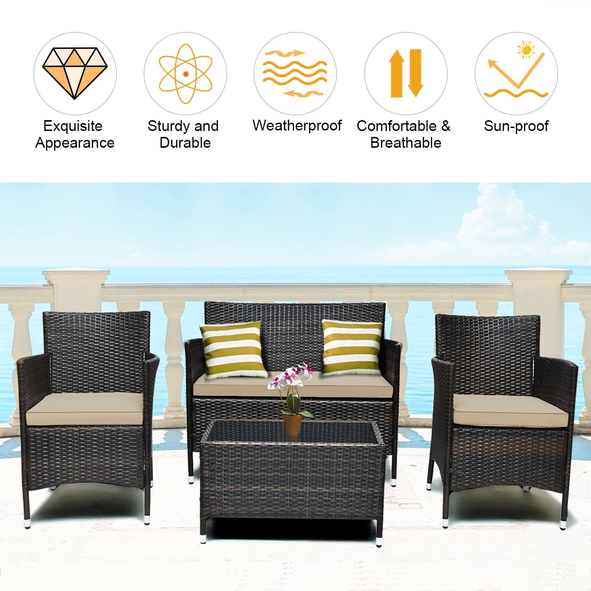 Patio Furniture Sofa Chair Set