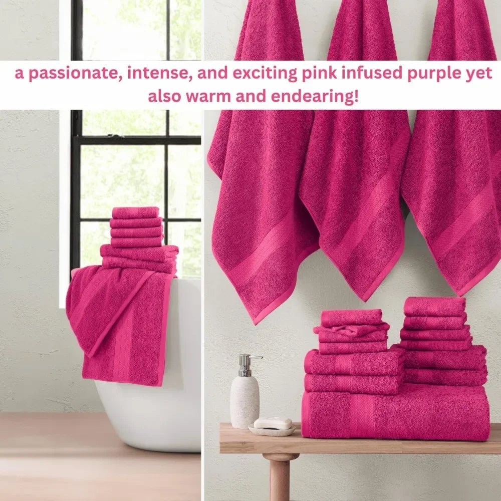 100%Cotton Bath Towel Sets 24 piece