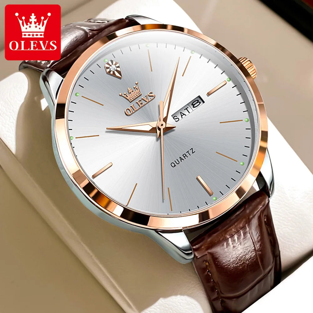 Fashion Business  Men Watches with Leather Strap