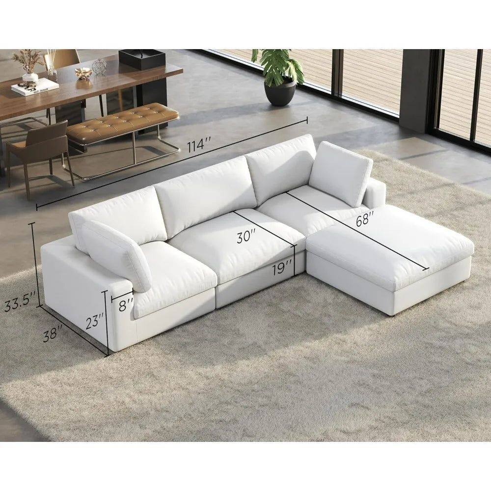 Comfy Couch with Chaise,Could Sofa for Living Room