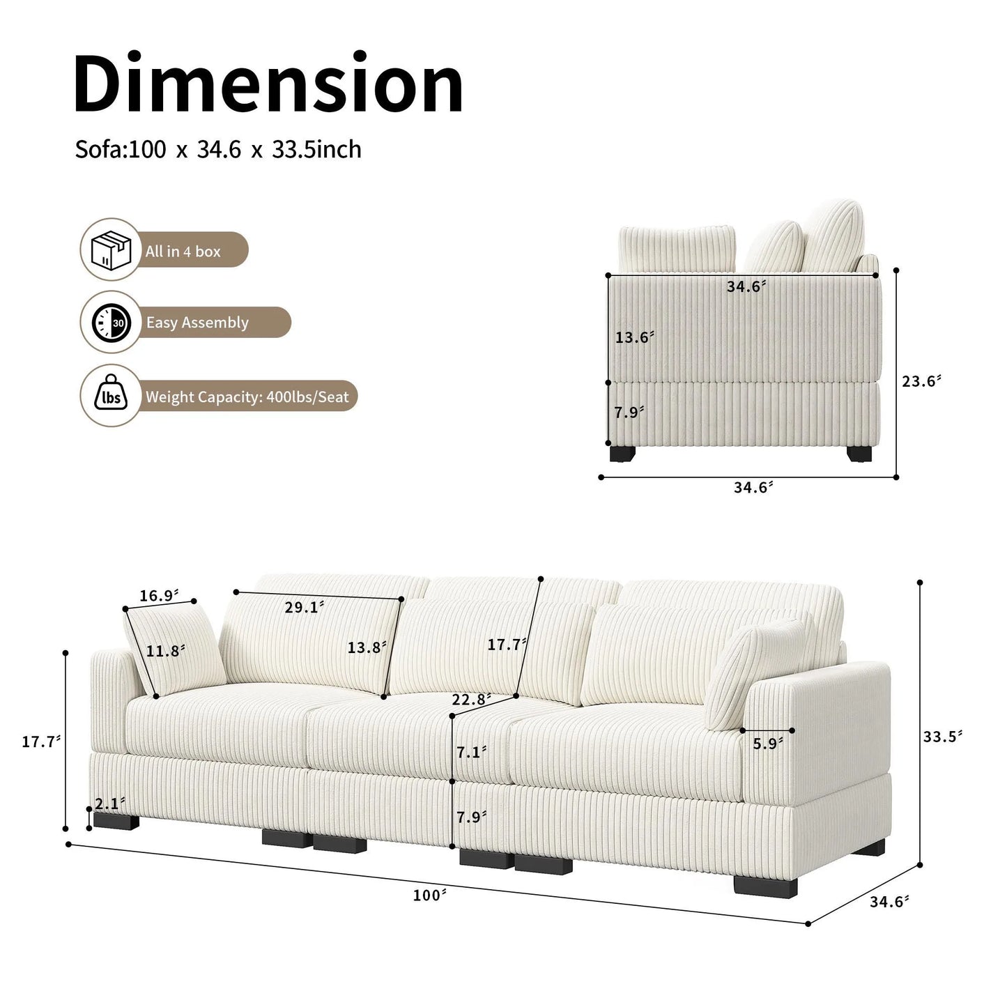 Sofa, Cloud Couch Sectional