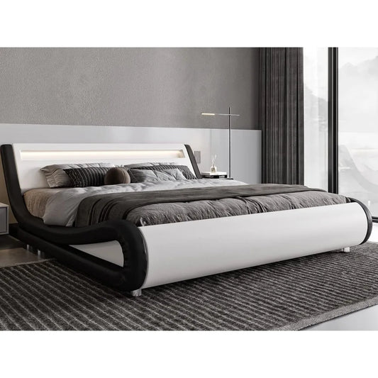 LED Platform Bed Frame with Adjustable Headboard