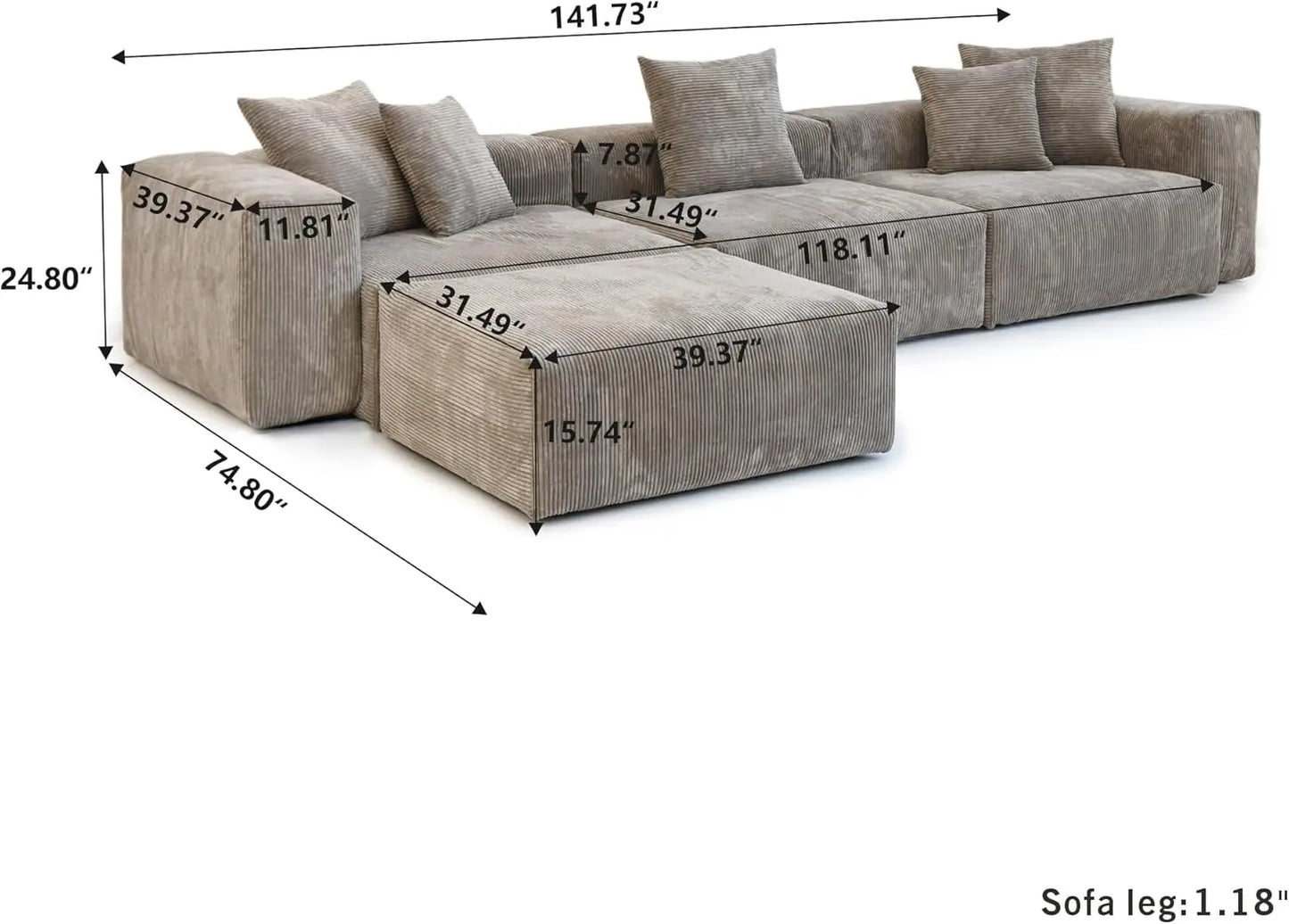 Modern Sectional Couch Sofa,