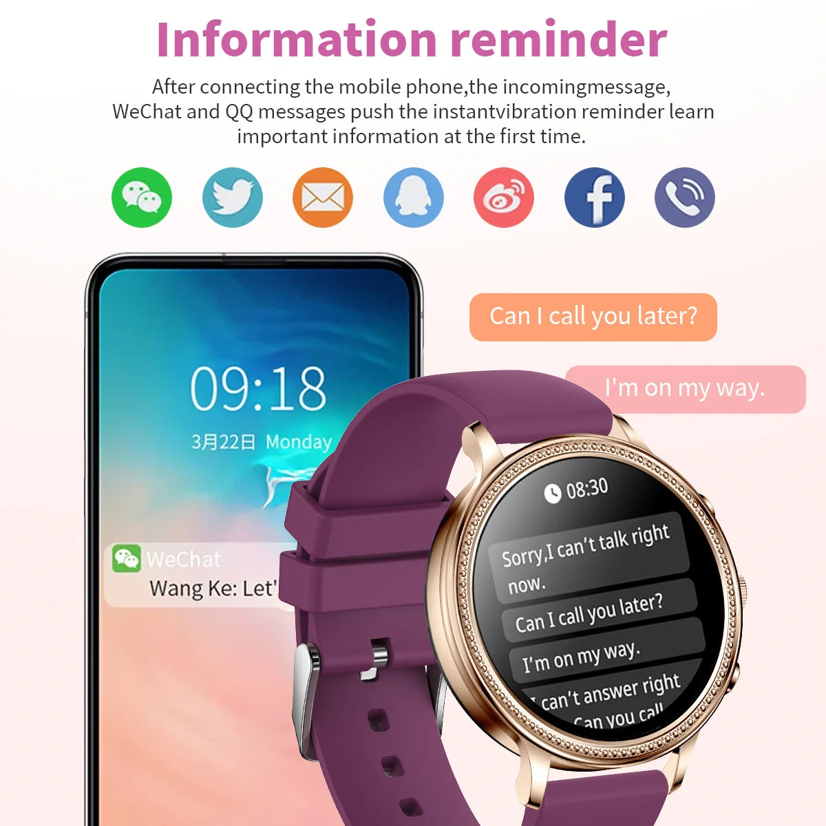 Women Smartwatch With Bluetooth Call