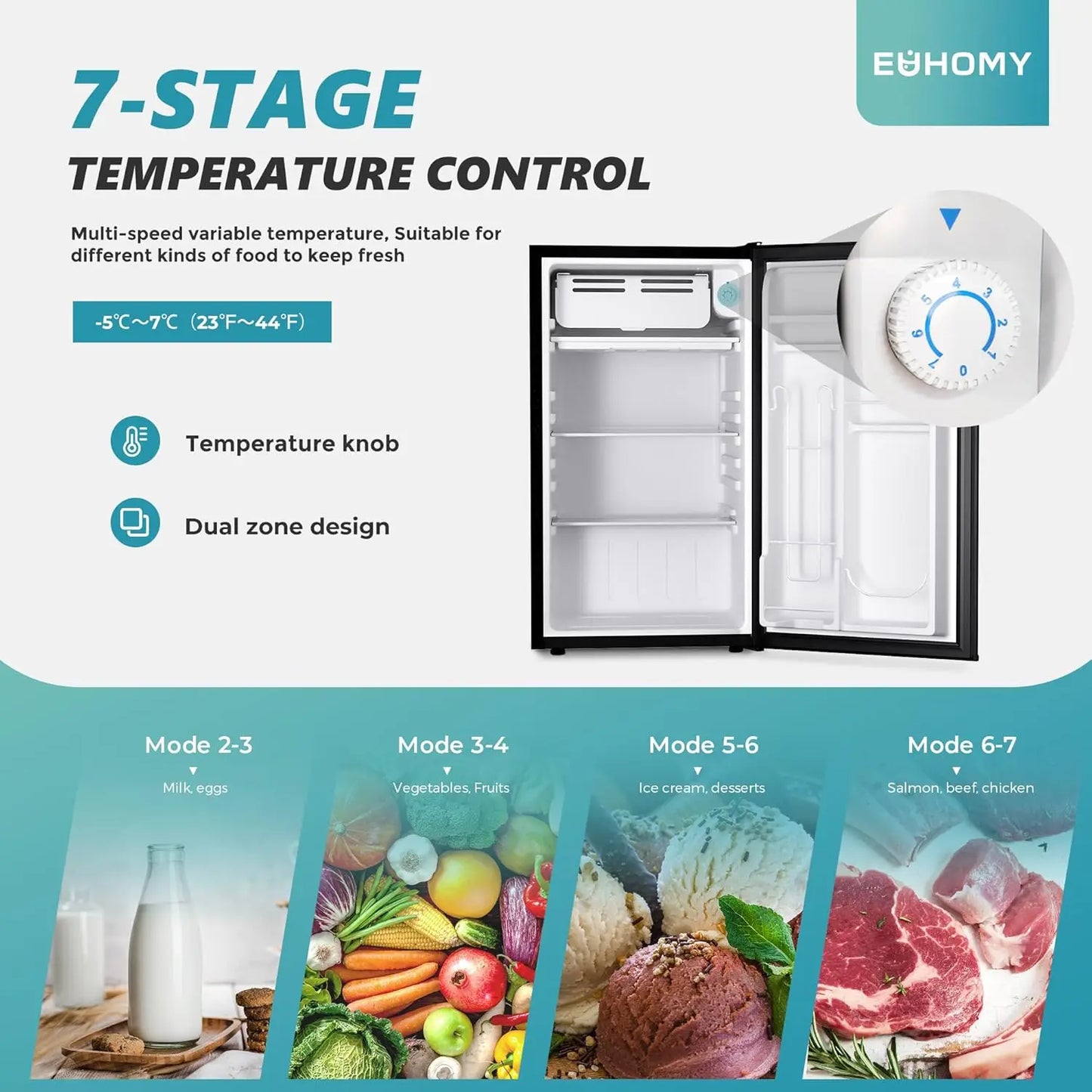 Mini Fridge with Freezer,