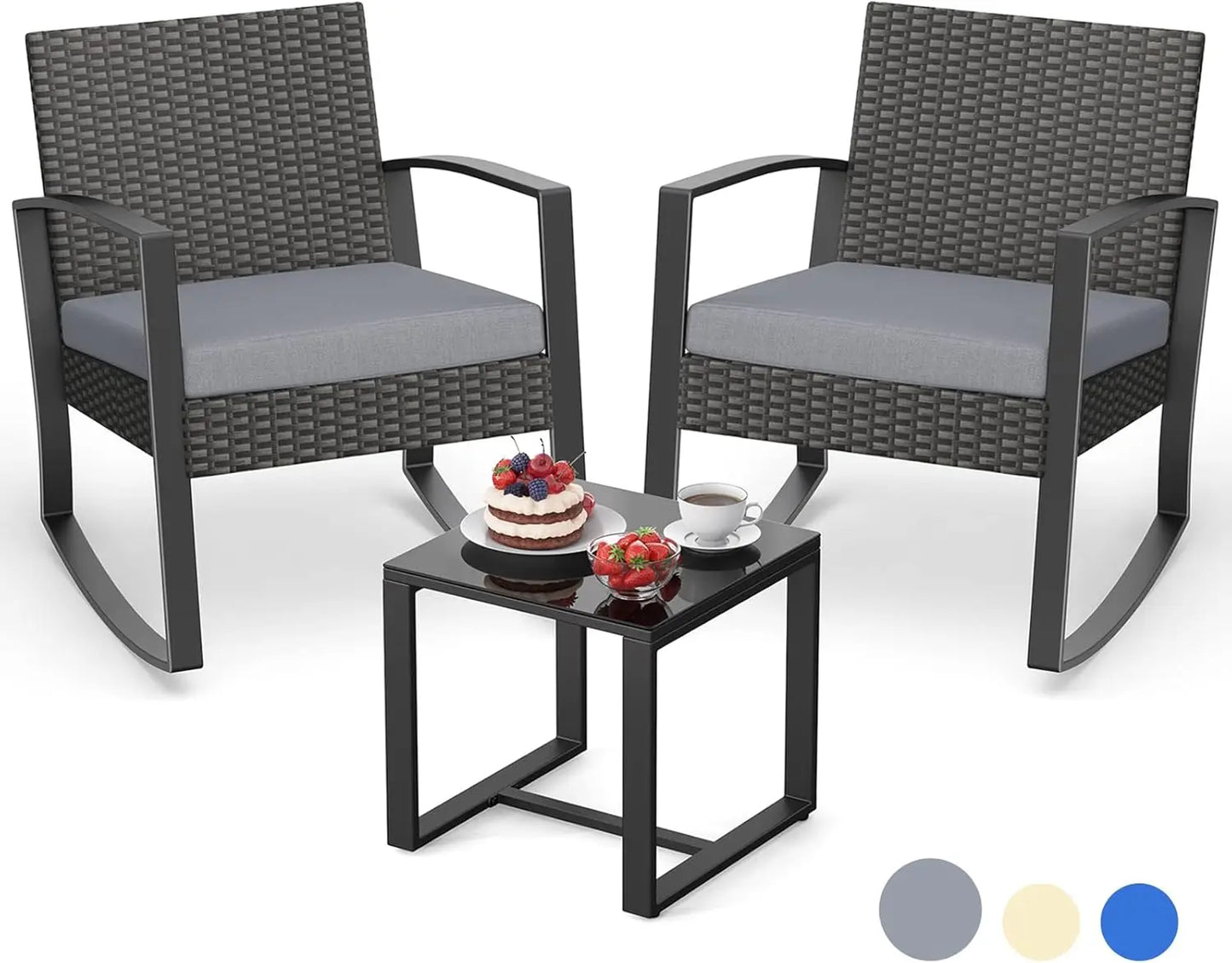 3 Pieces Patio Furniture Set,