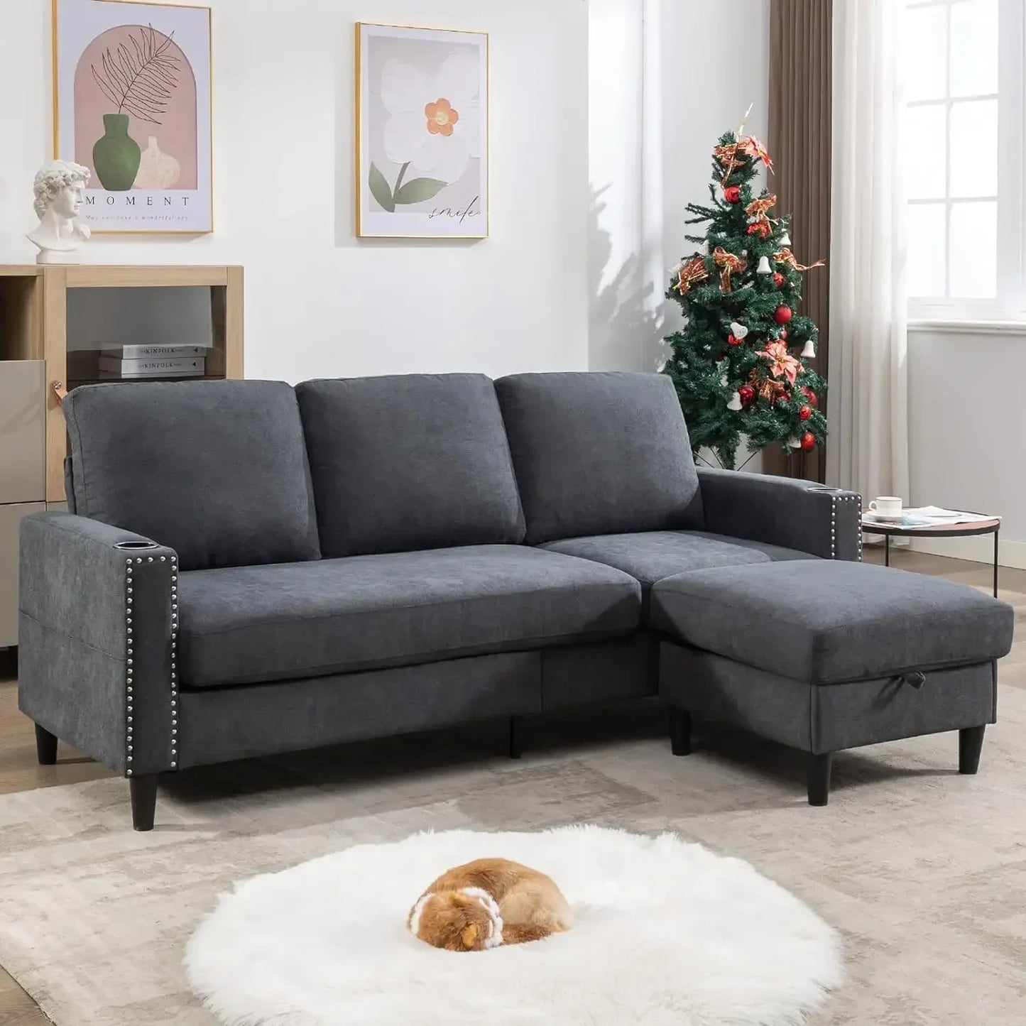 Convertible Sectional Couches With 3 Seats Sofas