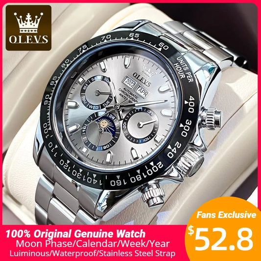 Luxury Stainless Steel  Waterproof Watch For Men's