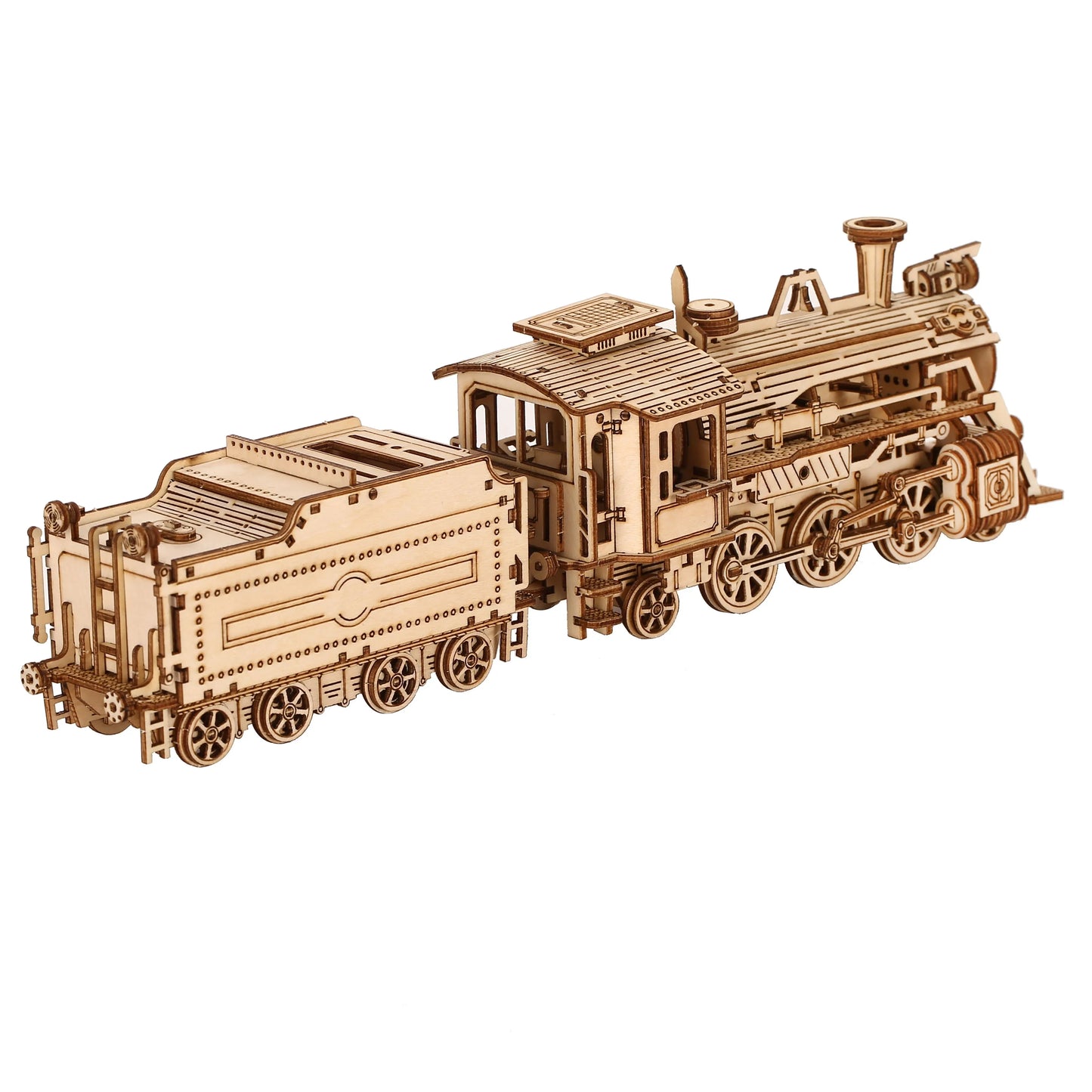 Locomotive Model With  Wooden Puzzle Block Kits Assembly