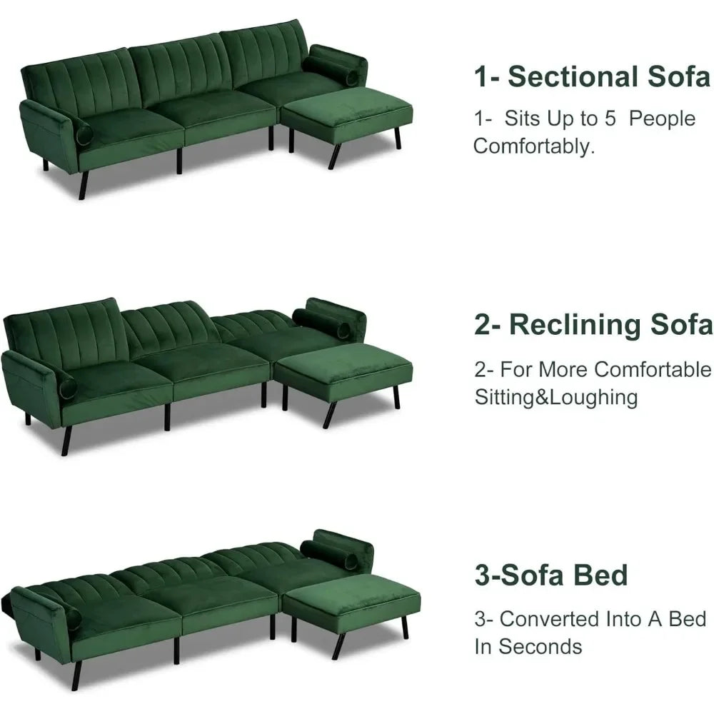 Sectional Convertible Sofa with Chaise,