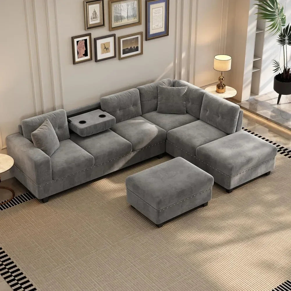 Reversible Sectional Sofa Couch