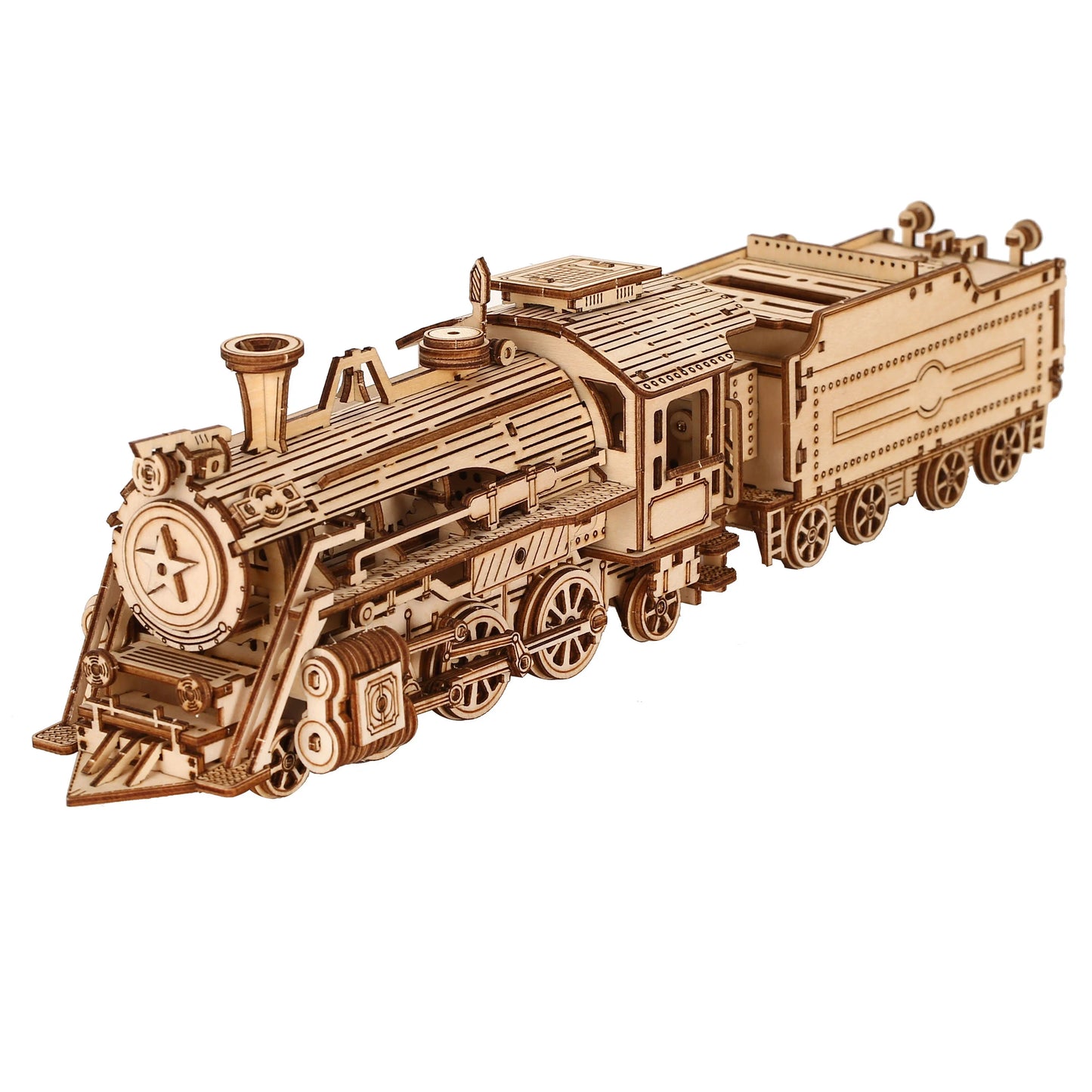 Locomotive Model With  Wooden Puzzle Block Kits Assembly