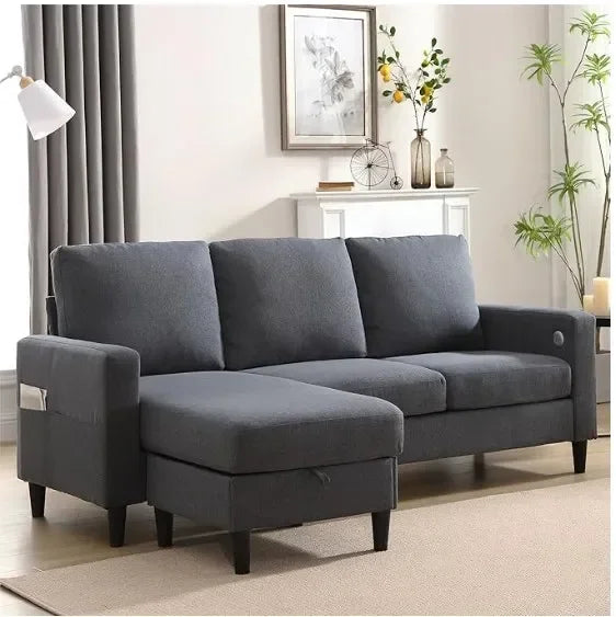 Convertible Sectional Couches With 3 Seats Sofas