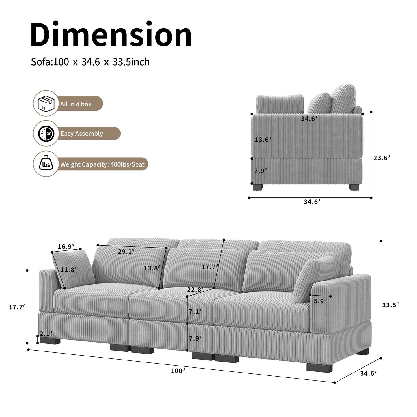 Sofa, Cloud Couch Sectional