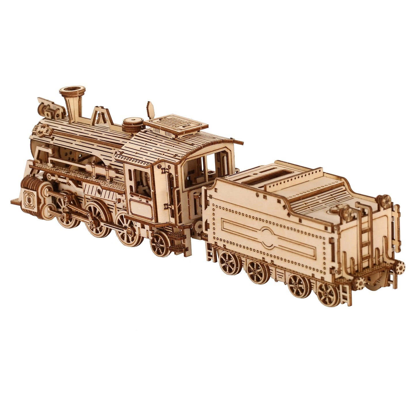 Locomotive Model With  Wooden Puzzle Block Kits Assembly