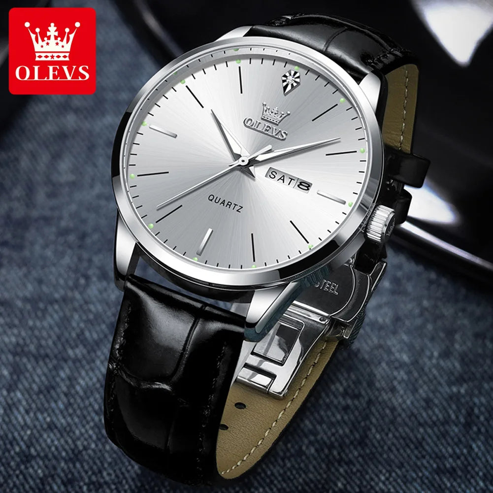 Fashion Business  Men Watches with Leather Strap