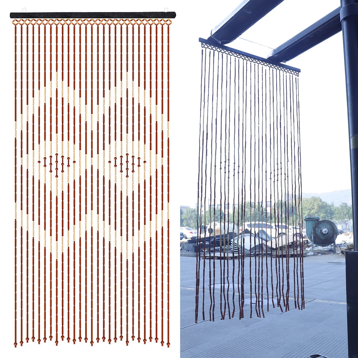 Wood Beaded Door Curtain