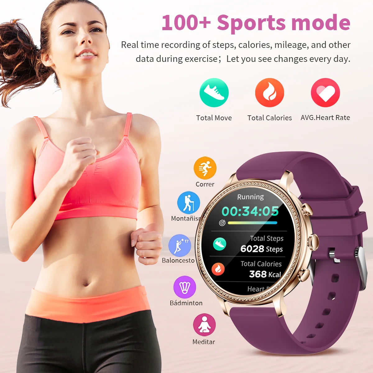 Women Smartwatch With Bluetooth Call