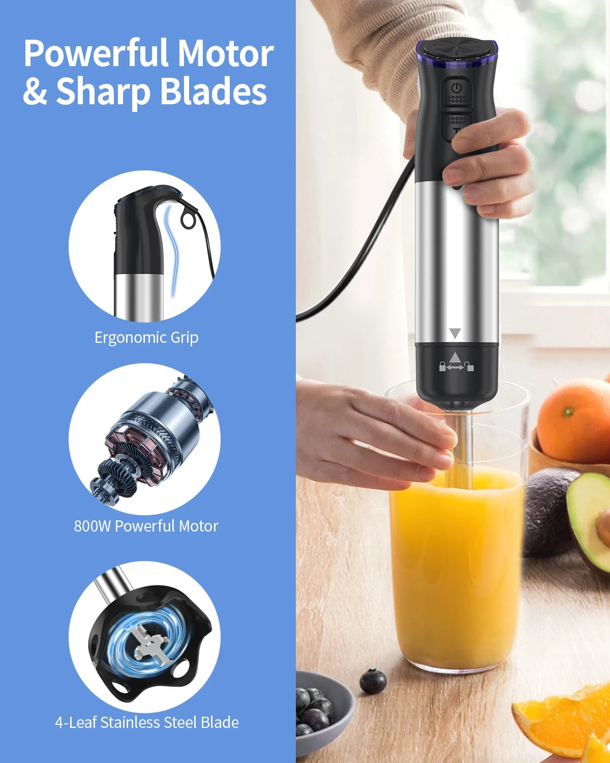 Handheld Electric Immersion Blender,