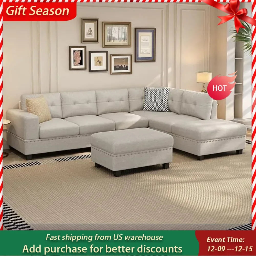 Reversible Sectional Sofa Couch