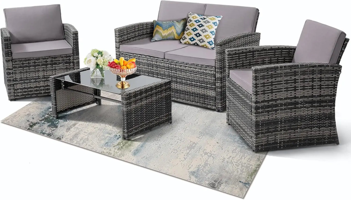 4 Piece Patio Parlor Set,