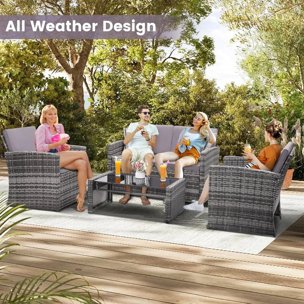 4 Piece Patio Parlor Set,