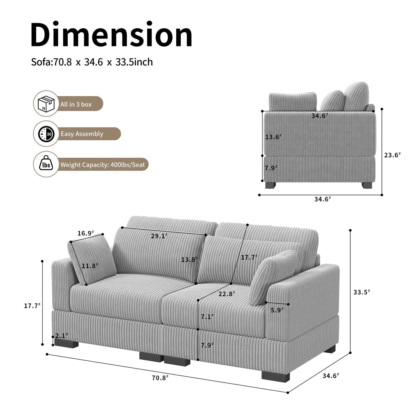 Sofa, Cloud Couch Sectional