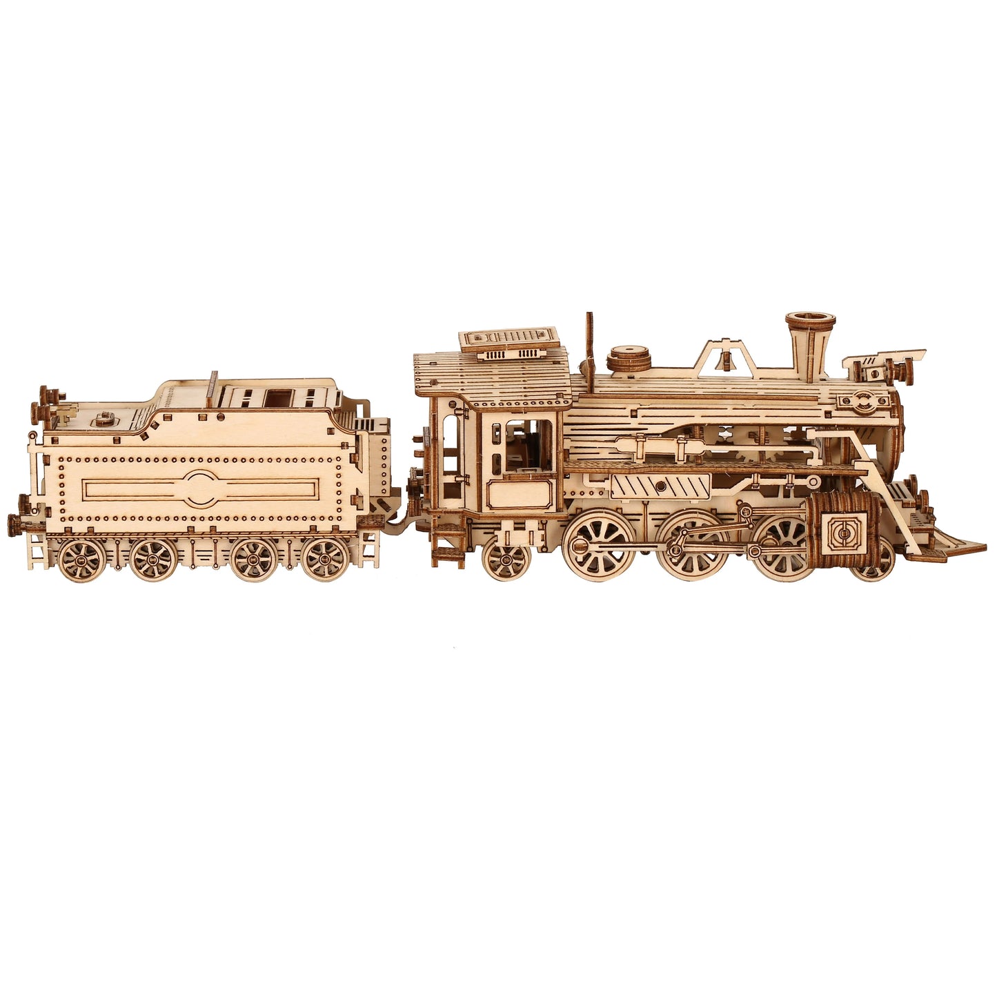 Locomotive Model With  Wooden Puzzle Block Kits Assembly