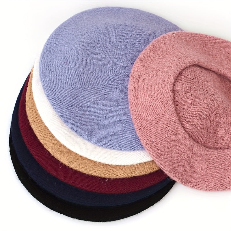 2-Pack Classic Beret Hats for Women,